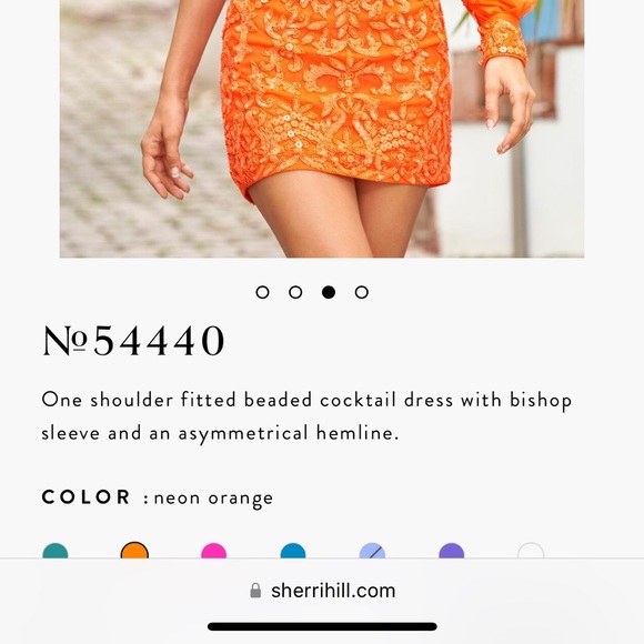 Sherri Hill one shoulder beaded cocktail/homecoming dress — Neon Pink — Size 00 - Picture 8 of 11